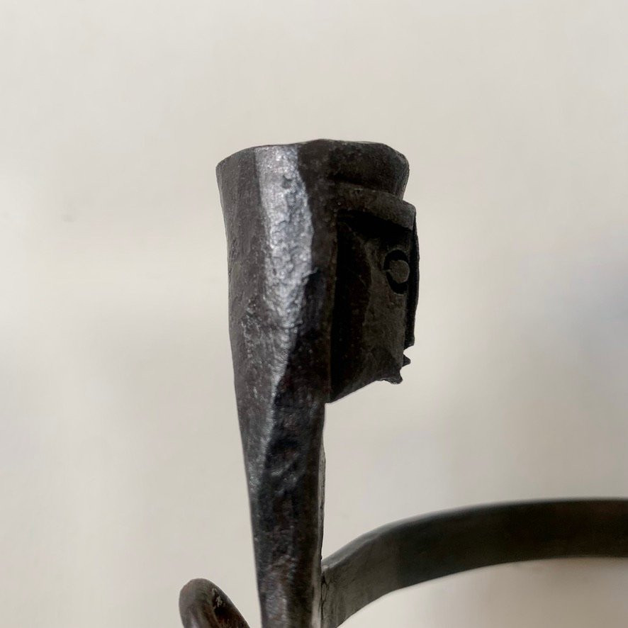 Wrought Iron Wall Candlestick, Circa 1950, France.-photo-1