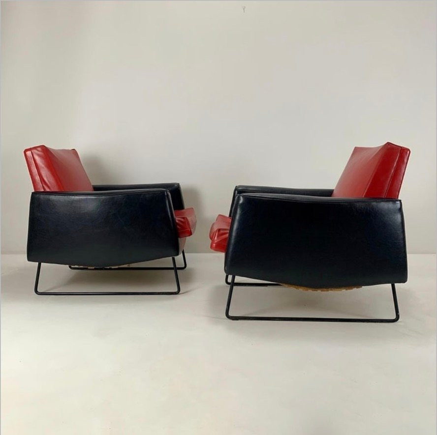 Pair Of Prélude Model Armchairs By Louis Paolozzi For Zol, Circa 1958, France.-photo-2