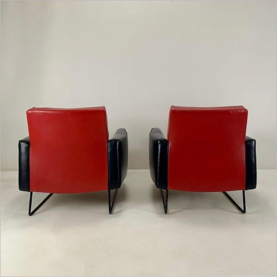 Pair Of Prélude Model Armchairs By Louis Paolozzi For Zol, Circa 1958, France.-photo-2