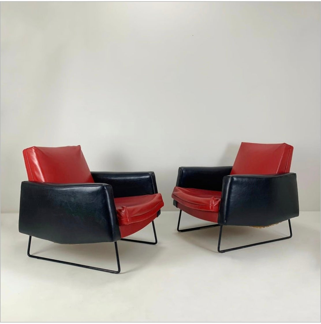 Pair Of Prélude Model Armchairs By Louis Paolozzi For Zol, Circa 1958, France.-photo-3