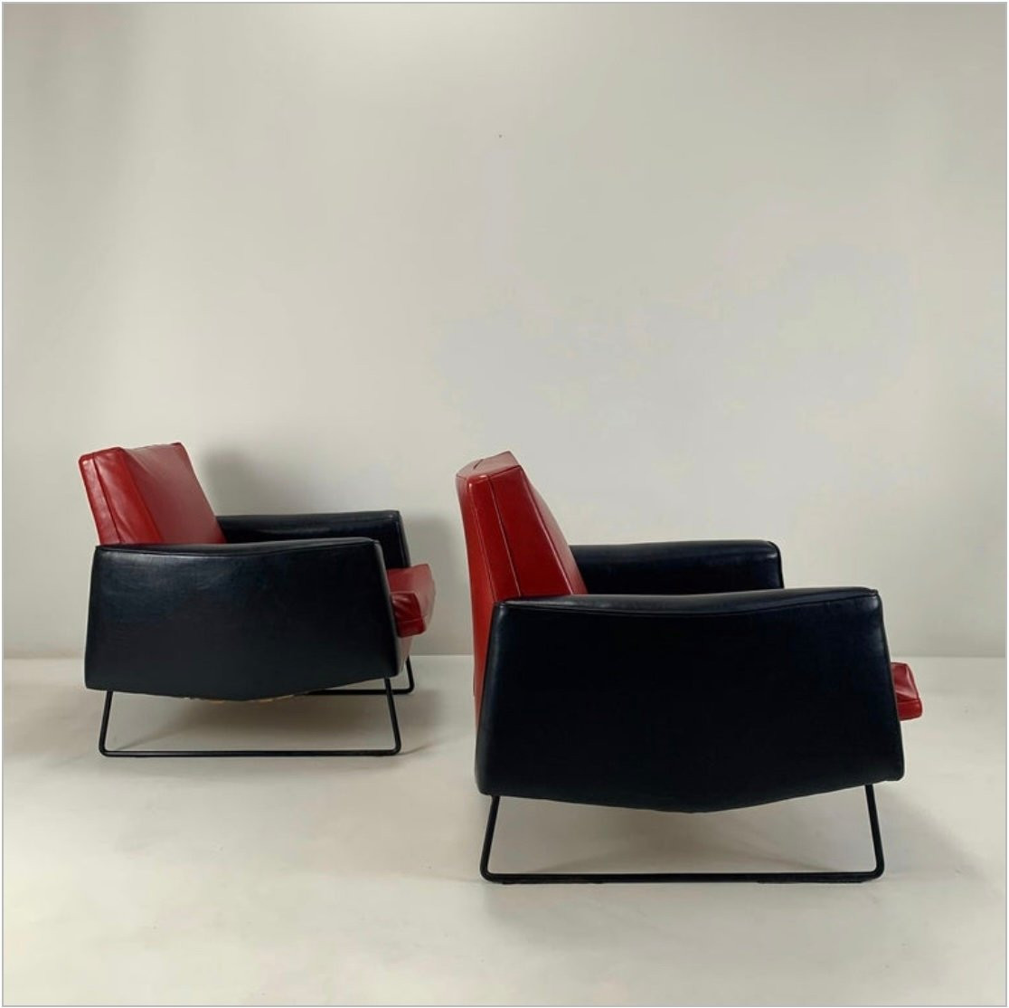 Pair Of Prélude Model Armchairs By Louis Paolozzi For Zol, Circa 1958, France.-photo-4