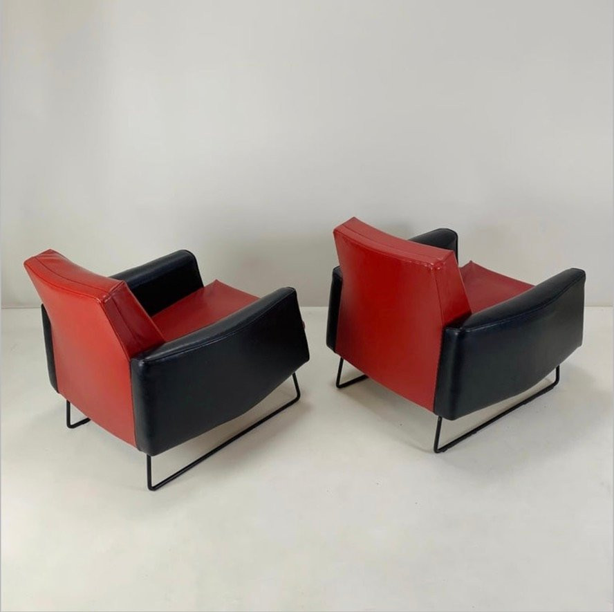 Pair Of Prélude Model Armchairs By Louis Paolozzi For Zol, Circa 1958, France.-photo-7