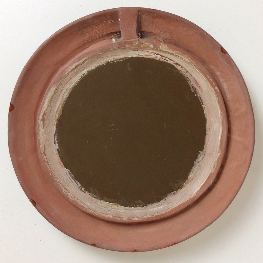 Round Ceramic Mirror, Circa 1960, France-photo-5