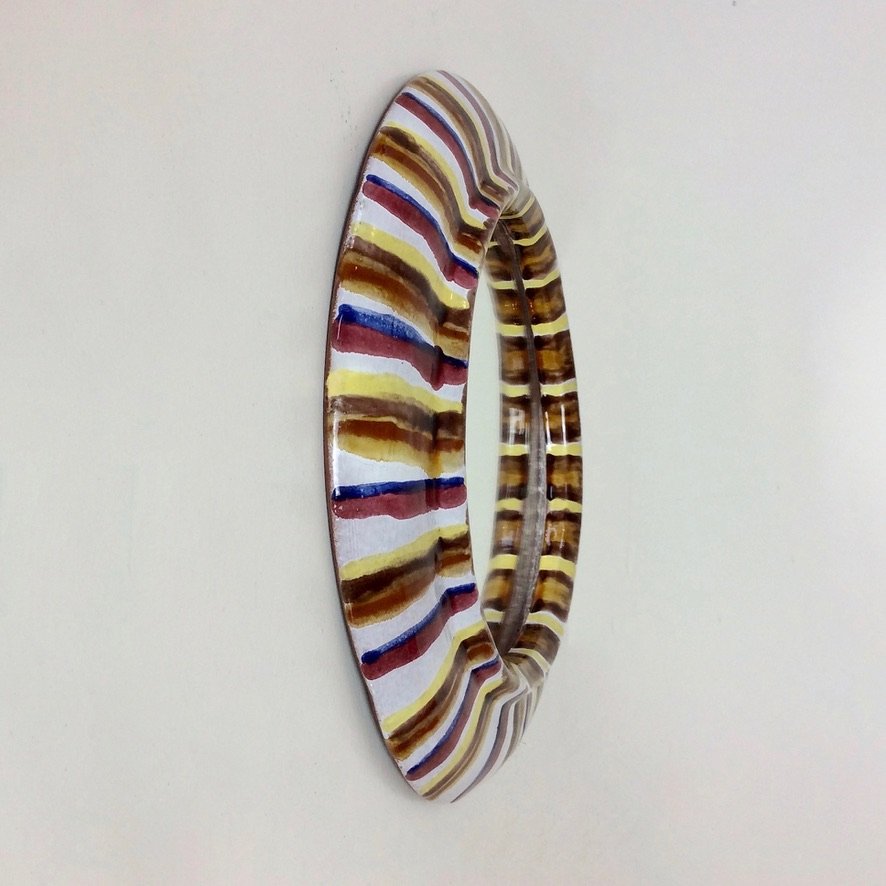 Round Ceramic Mirror, Circa 1960, France-photo-6