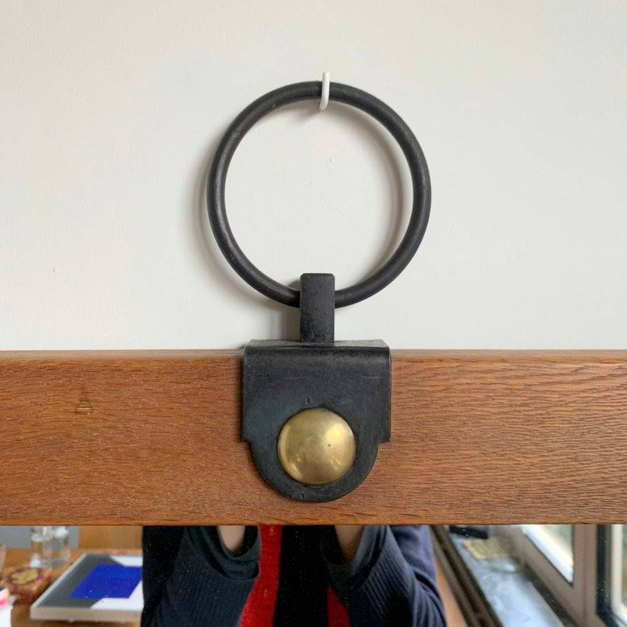 Mid-century Decorative Oak And Metal Mirror, Circa 1960, France.-photo-4