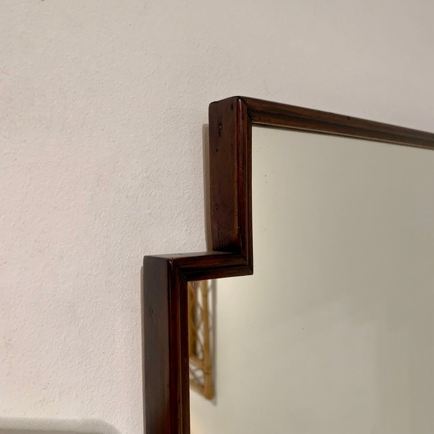 Pair de miroirs italiens mid-century en bois, vers 1950.-photo-4