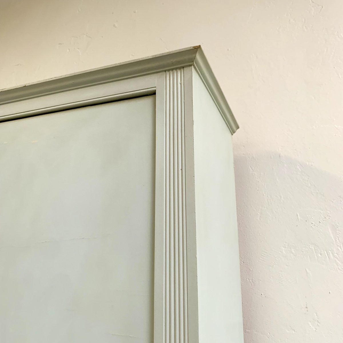 Large 4-door Blue-green Painted Cabinet, Circa 1950, Italy.-photo-3