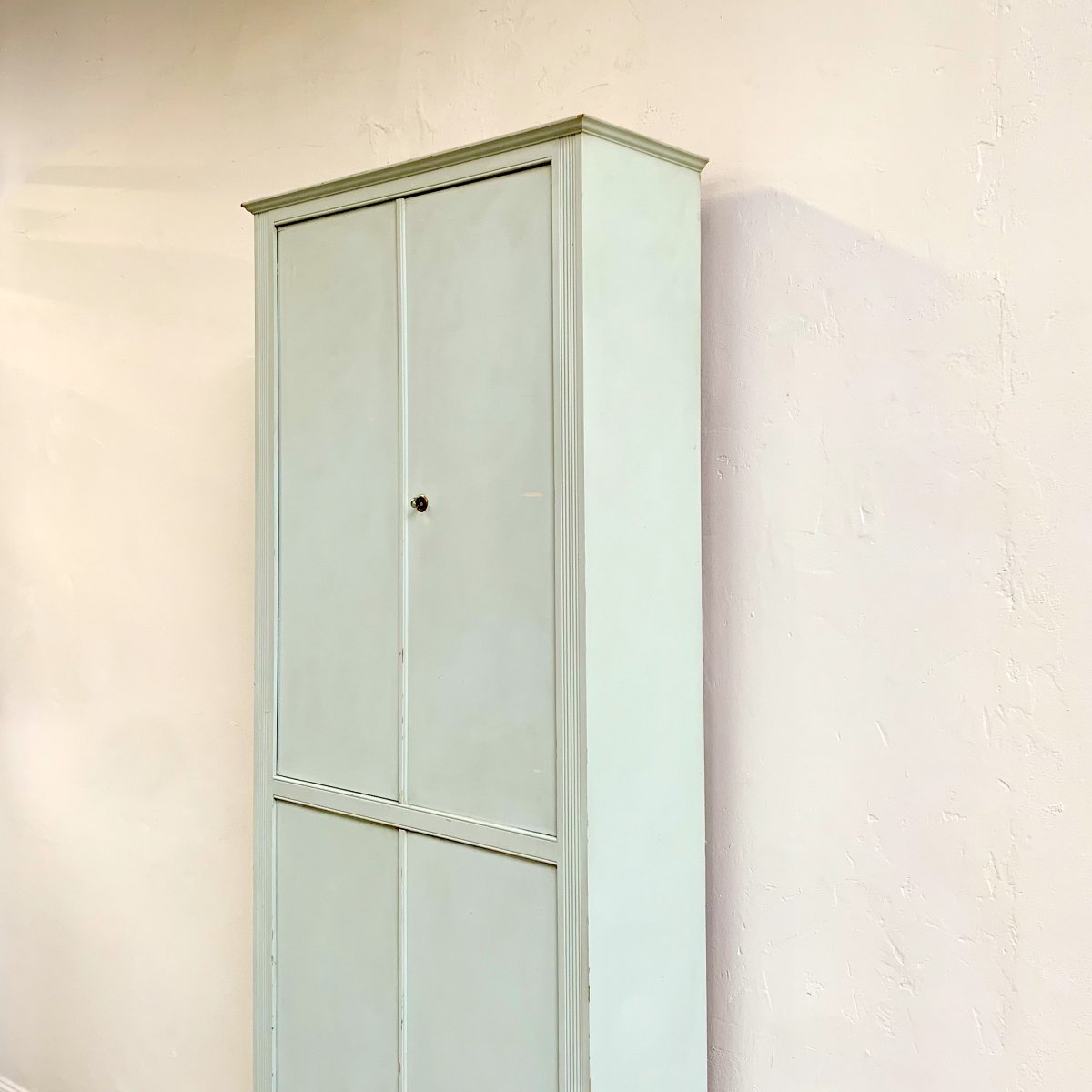 Large 4-door Blue-green Painted Cabinet, Circa 1950, Italy.-photo-4