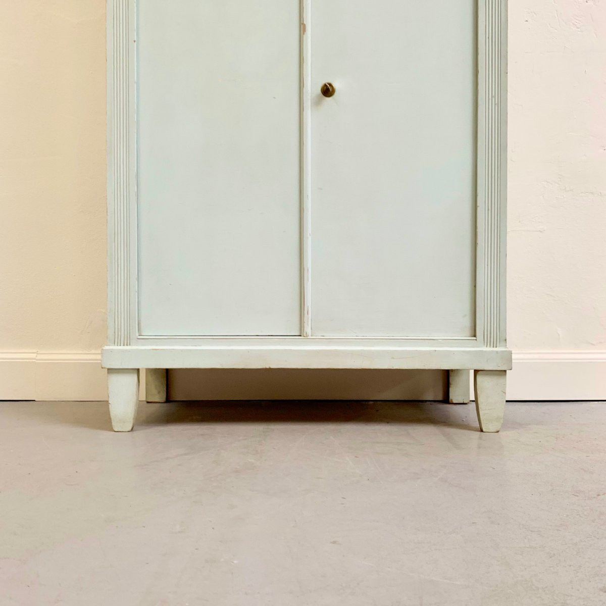 Large 4-door Blue-green Painted Cabinet, Circa 1950, Italy.-photo-6
