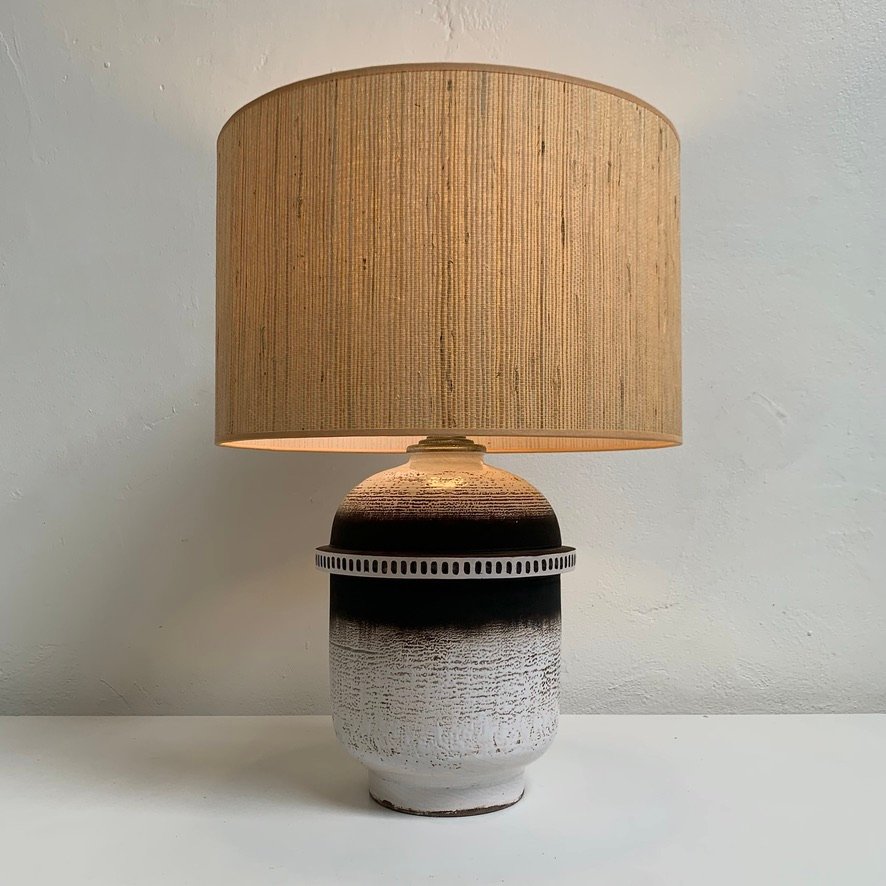 Lampe Céramique Art Deco,signée Keramos, vers 1930, France.-photo-3