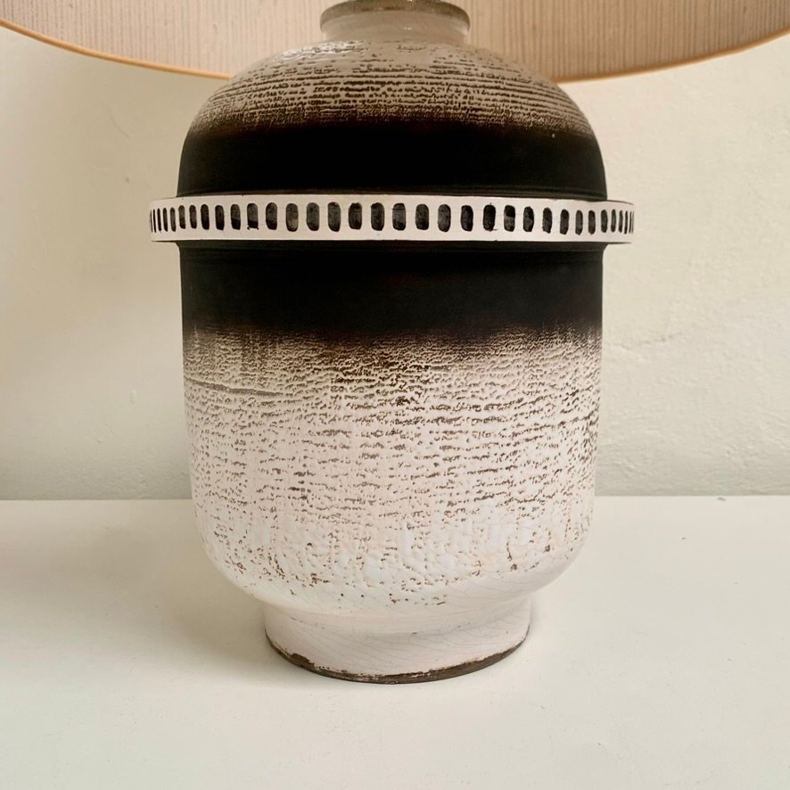 Lampe Céramique Art Deco,signée Keramos, vers 1930, France.-photo-1