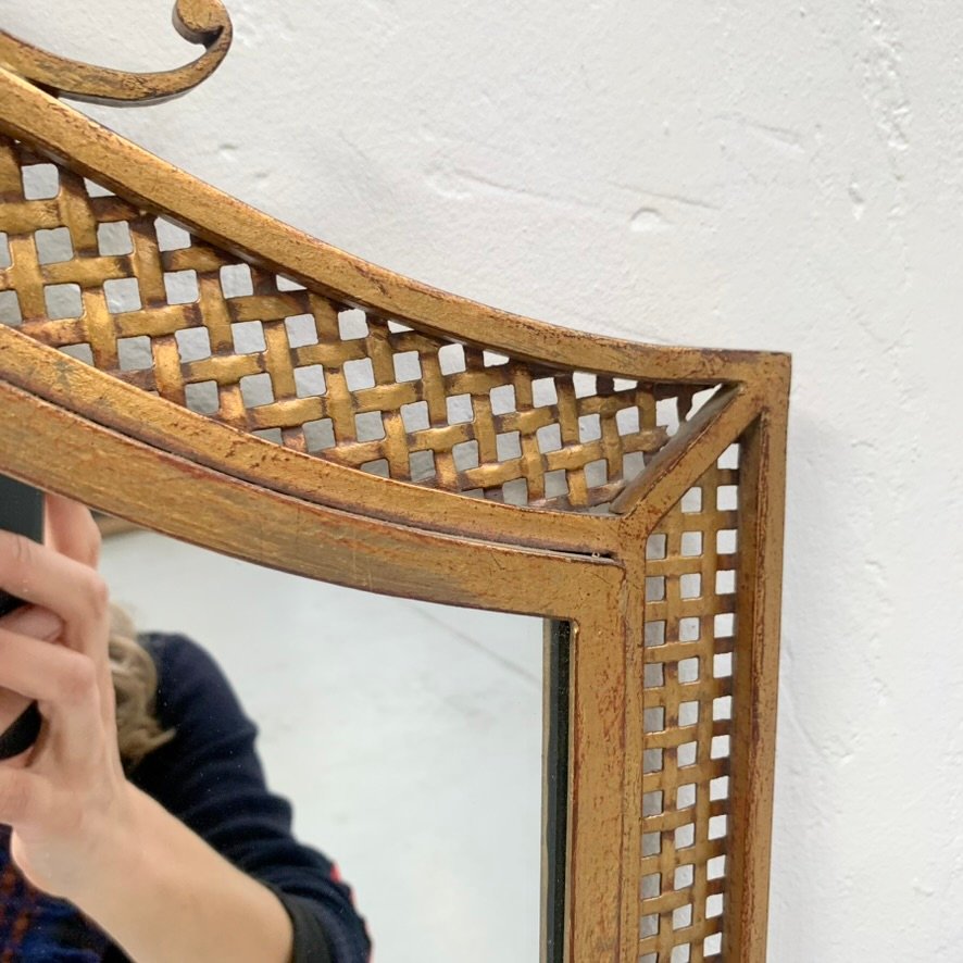 Miroir années 40, doré à la feuille d'or, France.-photo-7