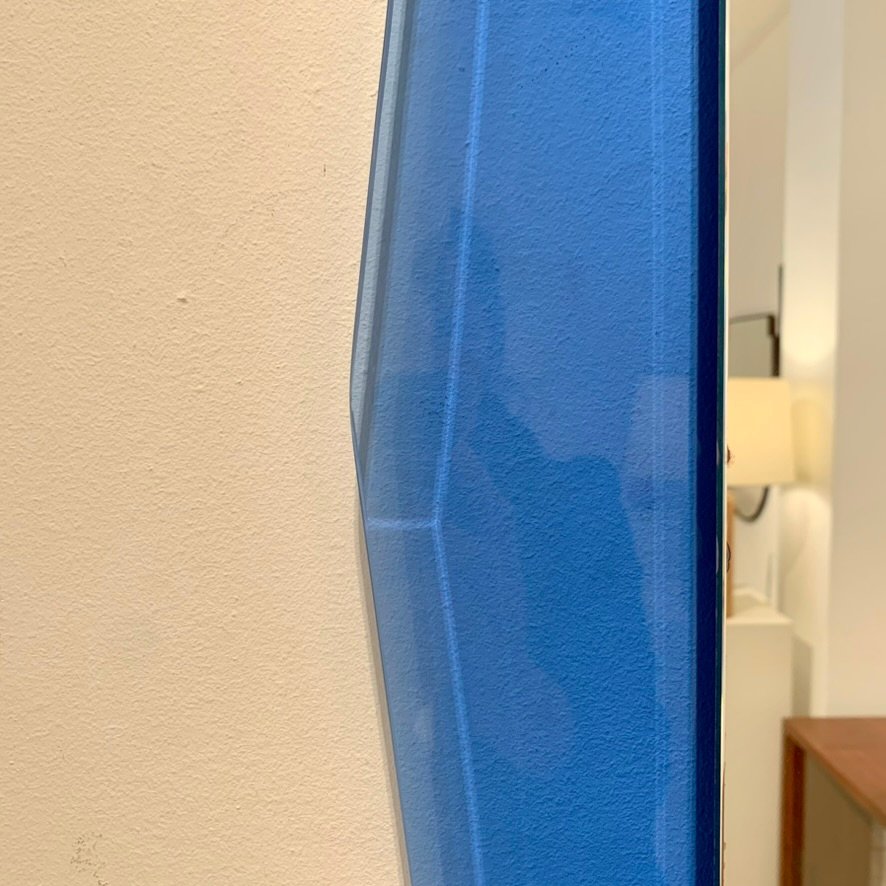 Cobalt-blue Glass Mirror, Circa 1970, Italy.-photo-2