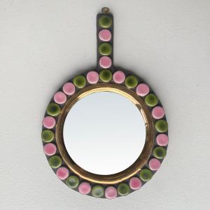 Mithé Espelt "cleo" Hand Mirror, Circa 1952, France.