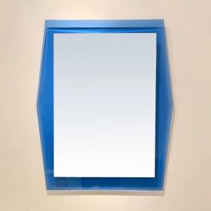 Cobalt-blue Glass Mirror, Circa 1970, Italy.