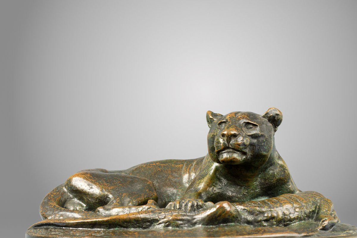 Jaguar Holding A Caiman, Antoine-louis Barye Paris (1795 - 1875)-photo-1