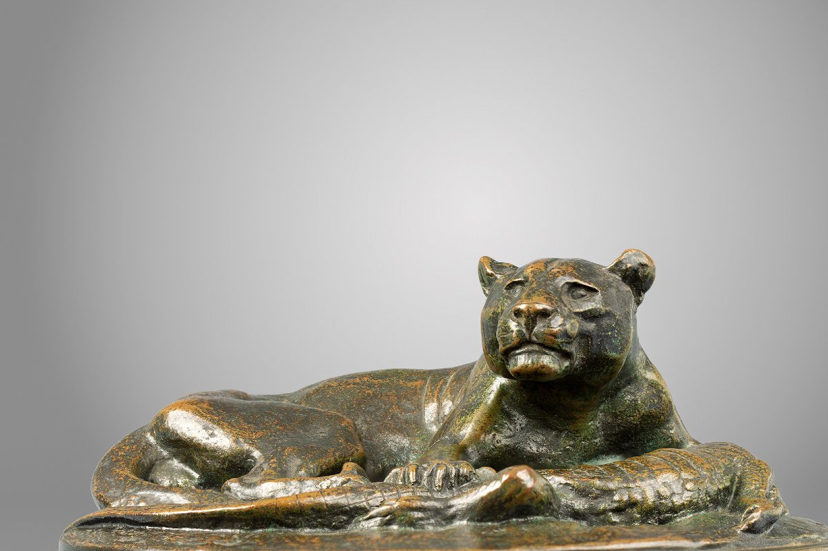 Jaguar tenant un Caïman, Antoine-Louis Barye Paris (1795 - 1875)-photo-2