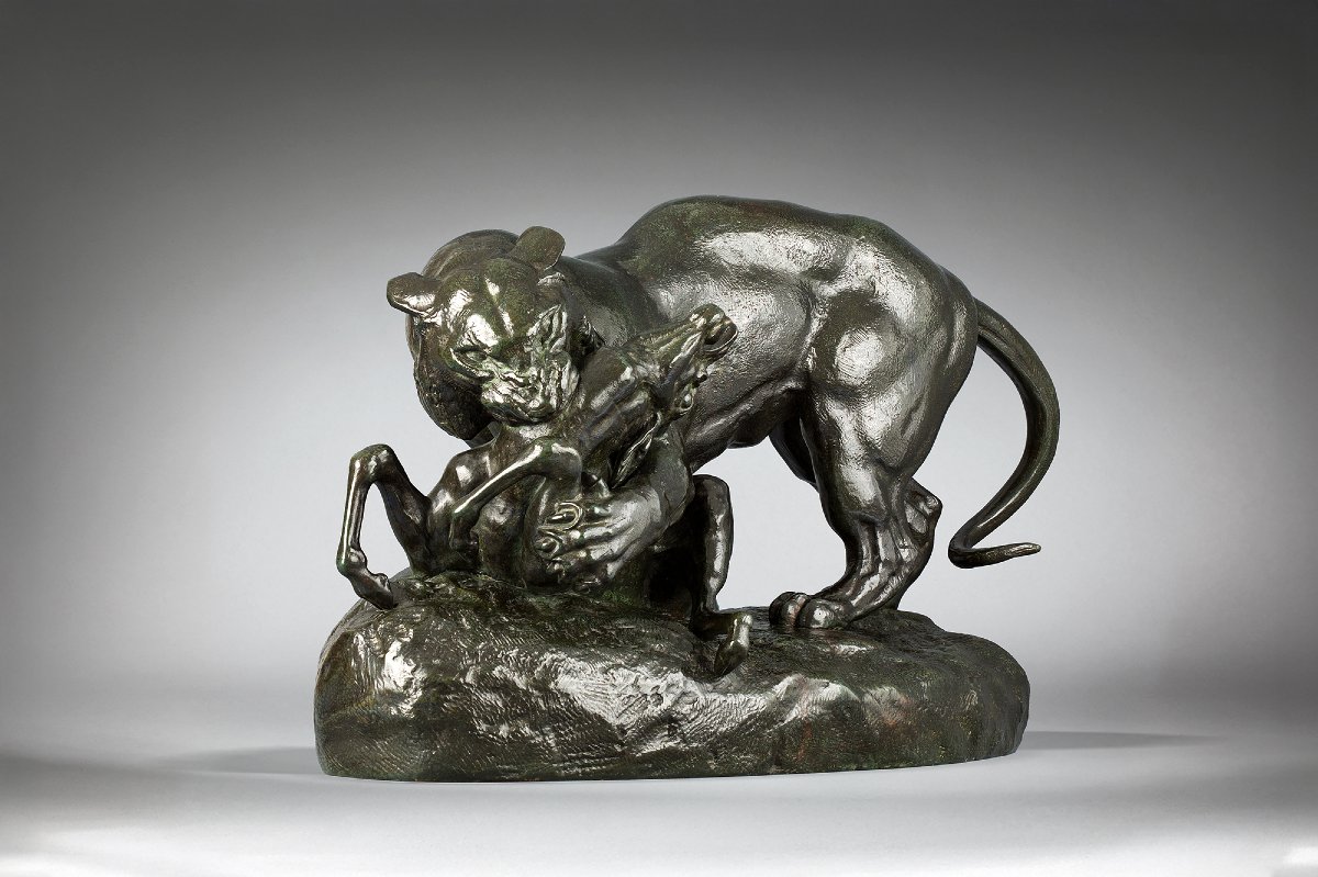 Tiger Surprising An Antelope, Antoine-louis Barye (1795 - 1875)   -photo-3