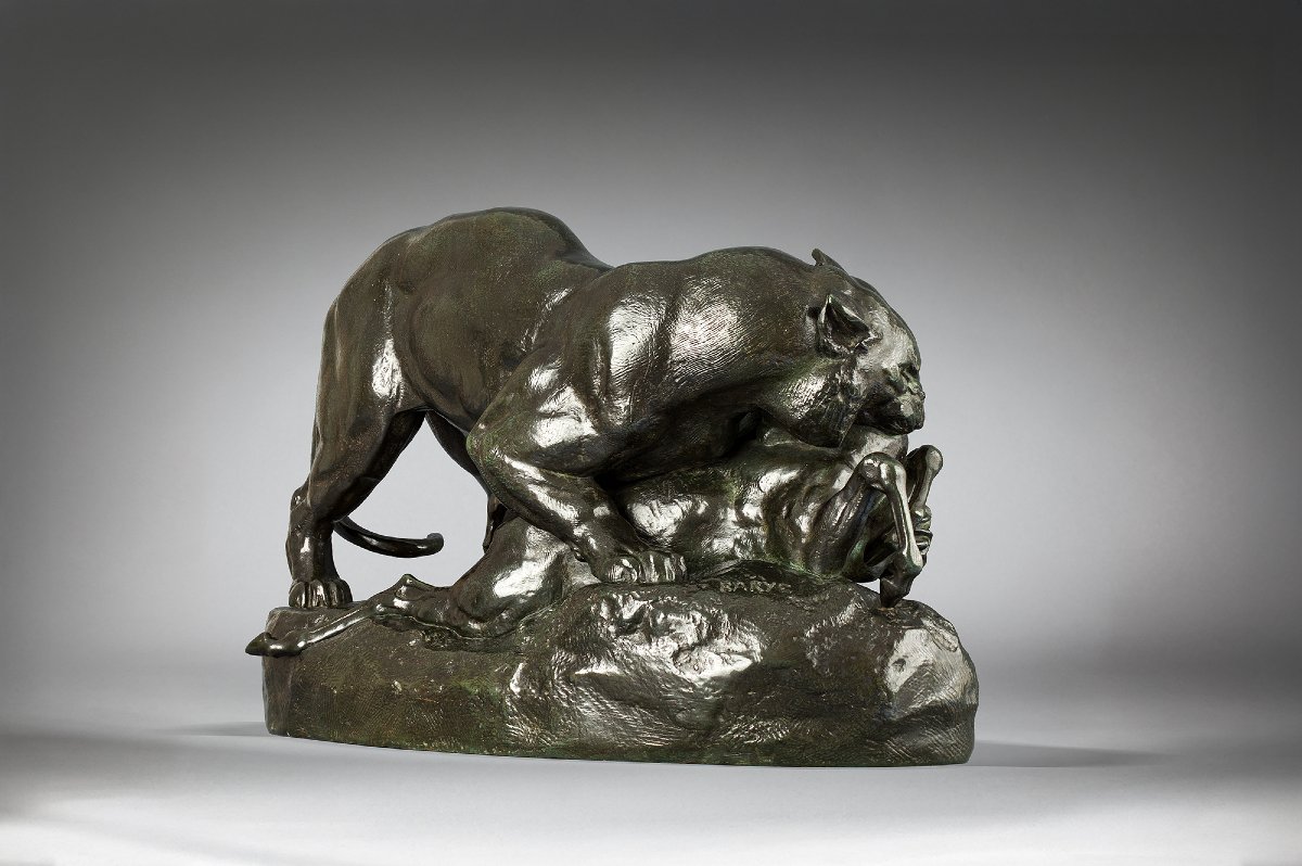Tiger Surprising An Antelope, Antoine-louis Barye (1795 - 1875)   -photo-4