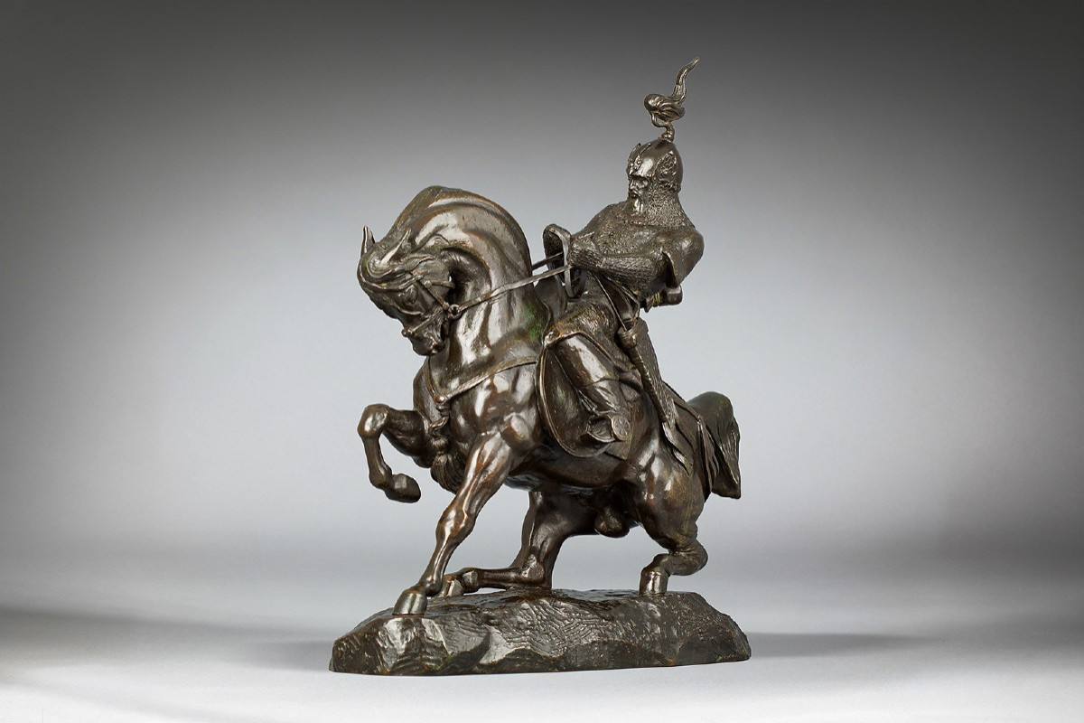 Guerrier Tartare arrêtant son cheval, Antoine-Louis Barye (1795 - 1875)-photo-2