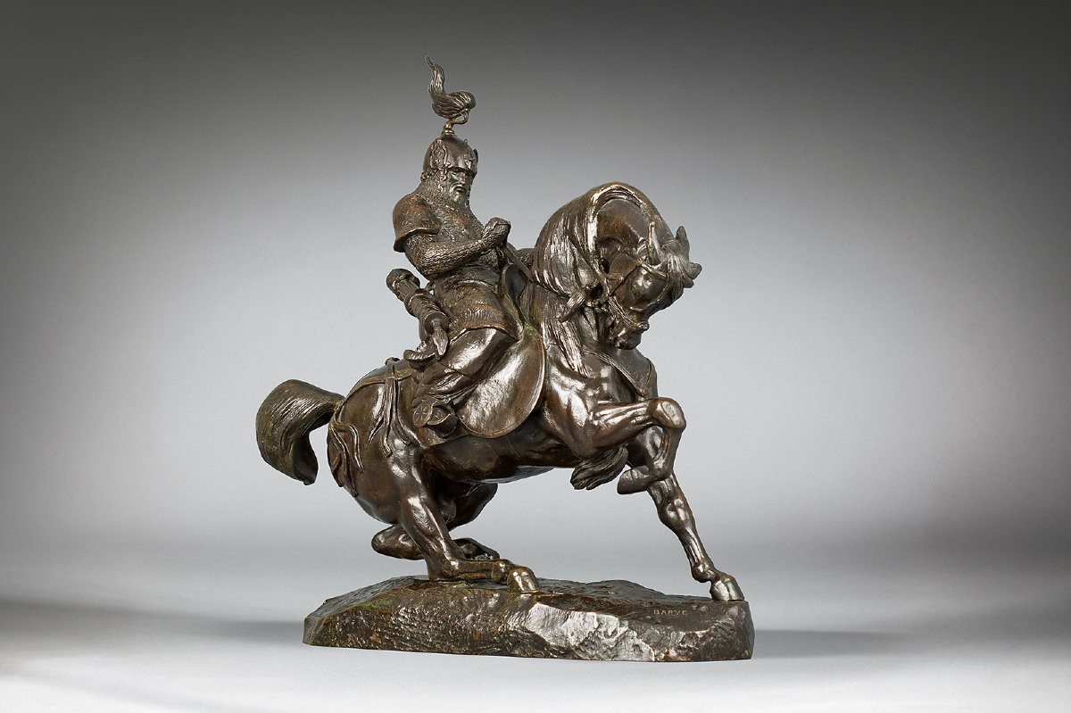Guerrier Tartare arrêtant son cheval, Antoine-Louis Barye (1795 - 1875)-photo-3