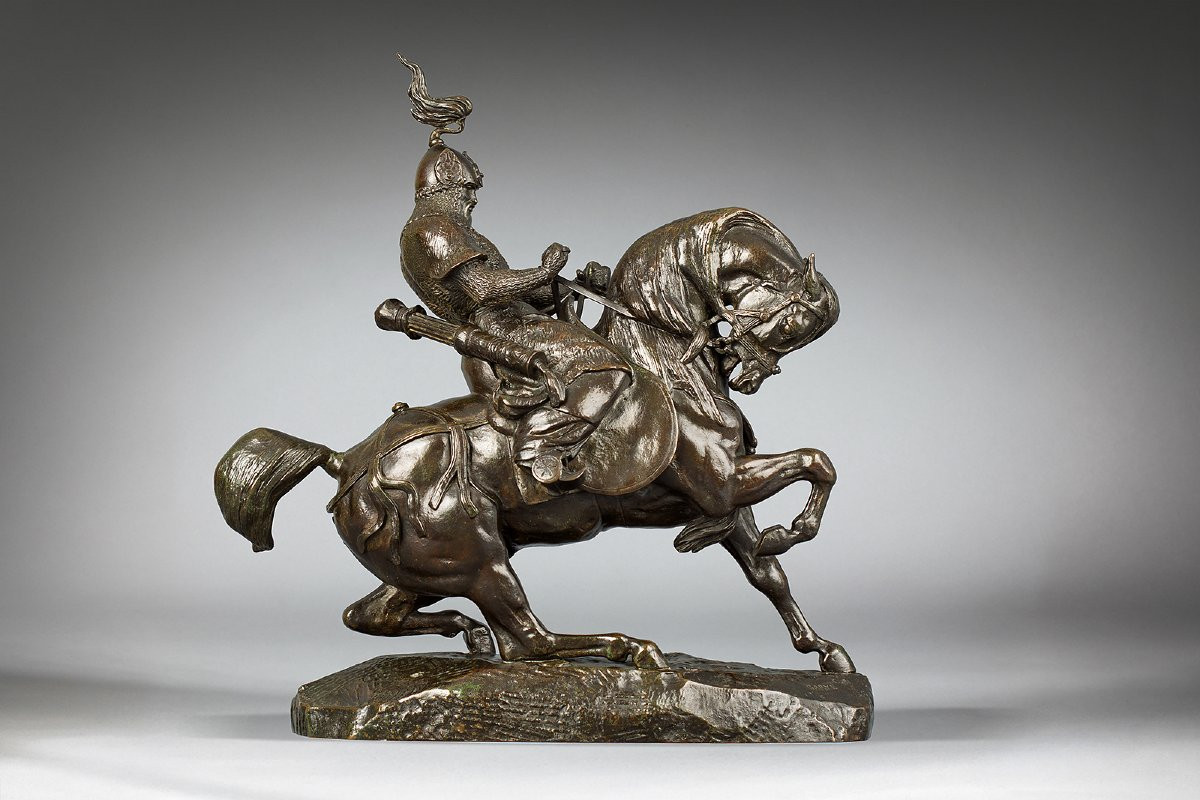 Guerrier Tartare arrêtant son cheval, Antoine-Louis Barye (1795 - 1875)-photo-4