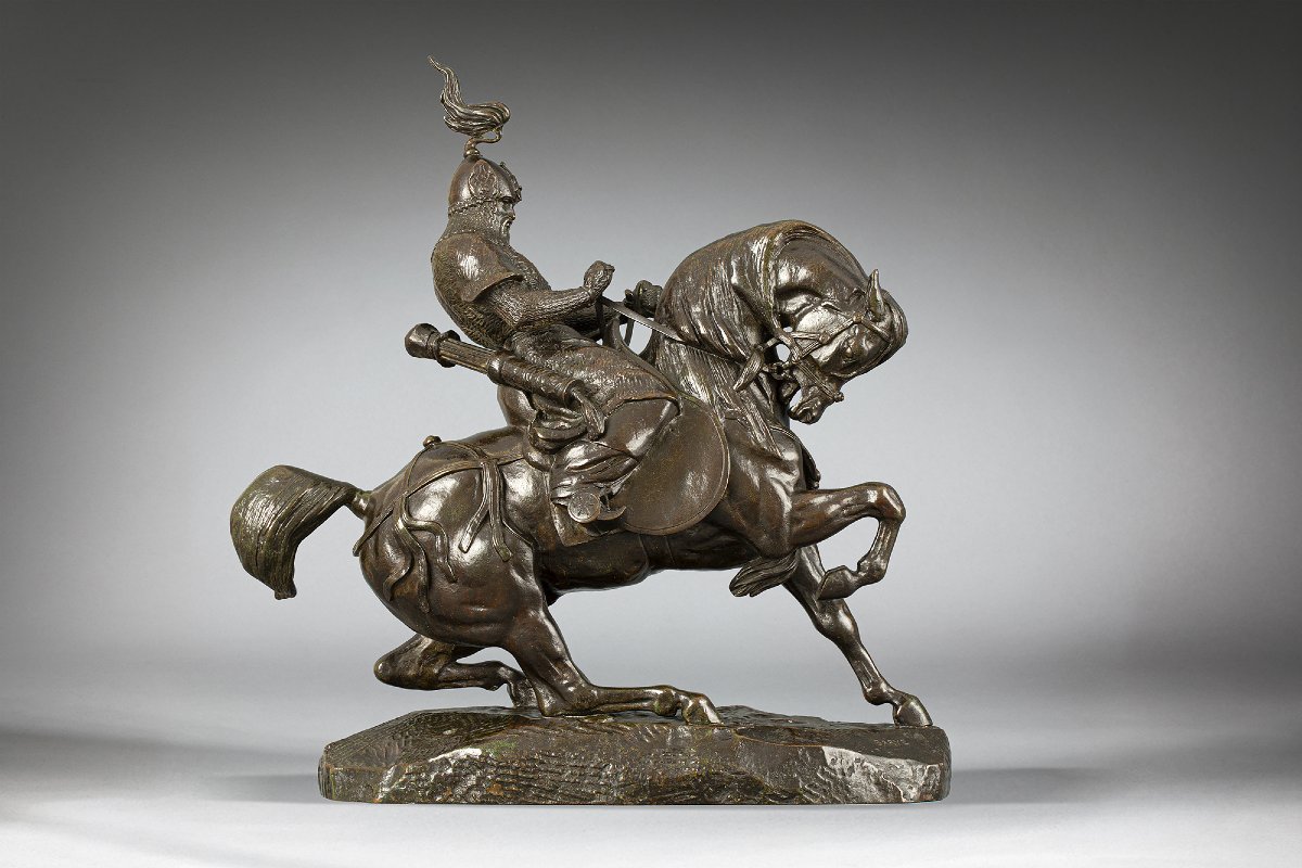 Guerrier Tartare arrêtant son cheval, Antoine-Louis Barye (1795 - 1875)-photo-2