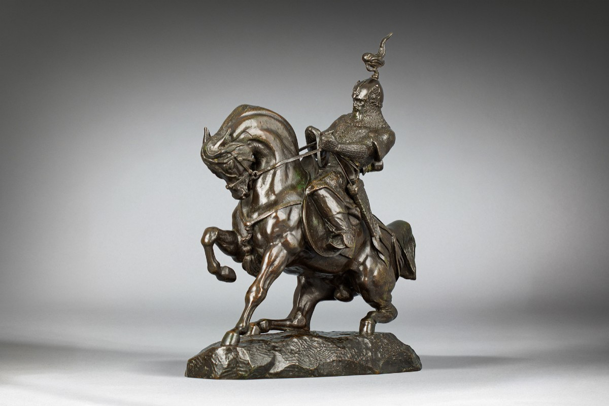 Guerrier Tartare arrêtant son cheval, Antoine-Louis Barye (1795 - 1875)-photo-4