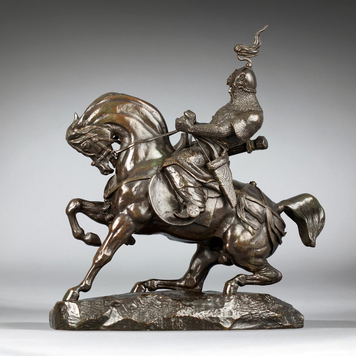 Tartar Warrior Halting His Horse, Antoine-louis Barye (1795 - 1875)-photo-2