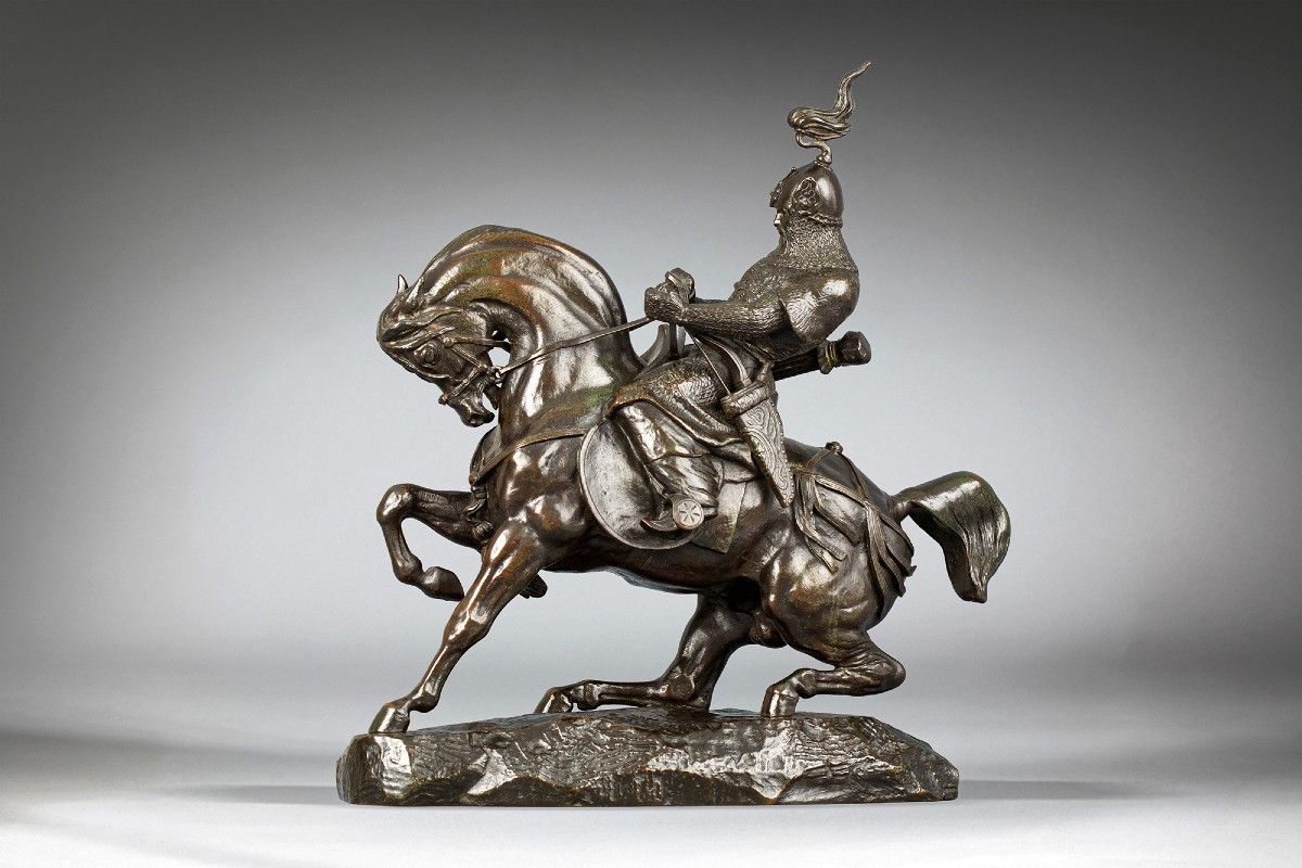 Guerrier Tartare arrêtant son cheval, Antoine-Louis Barye (1795 - 1875)-photo-1