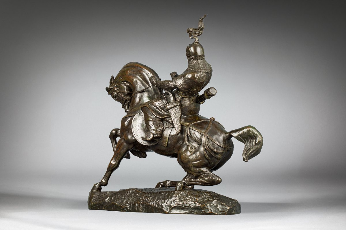 Guerrier Tartare arrêtant son cheval, Antoine-Louis Barye (1795 - 1875)-photo-2