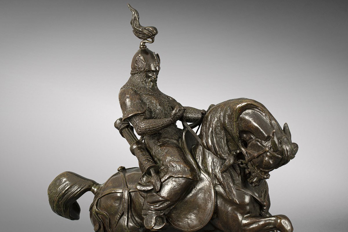 Guerrier Tartare arrêtant son cheval, Antoine-Louis Barye (1795 - 1875)-photo-3