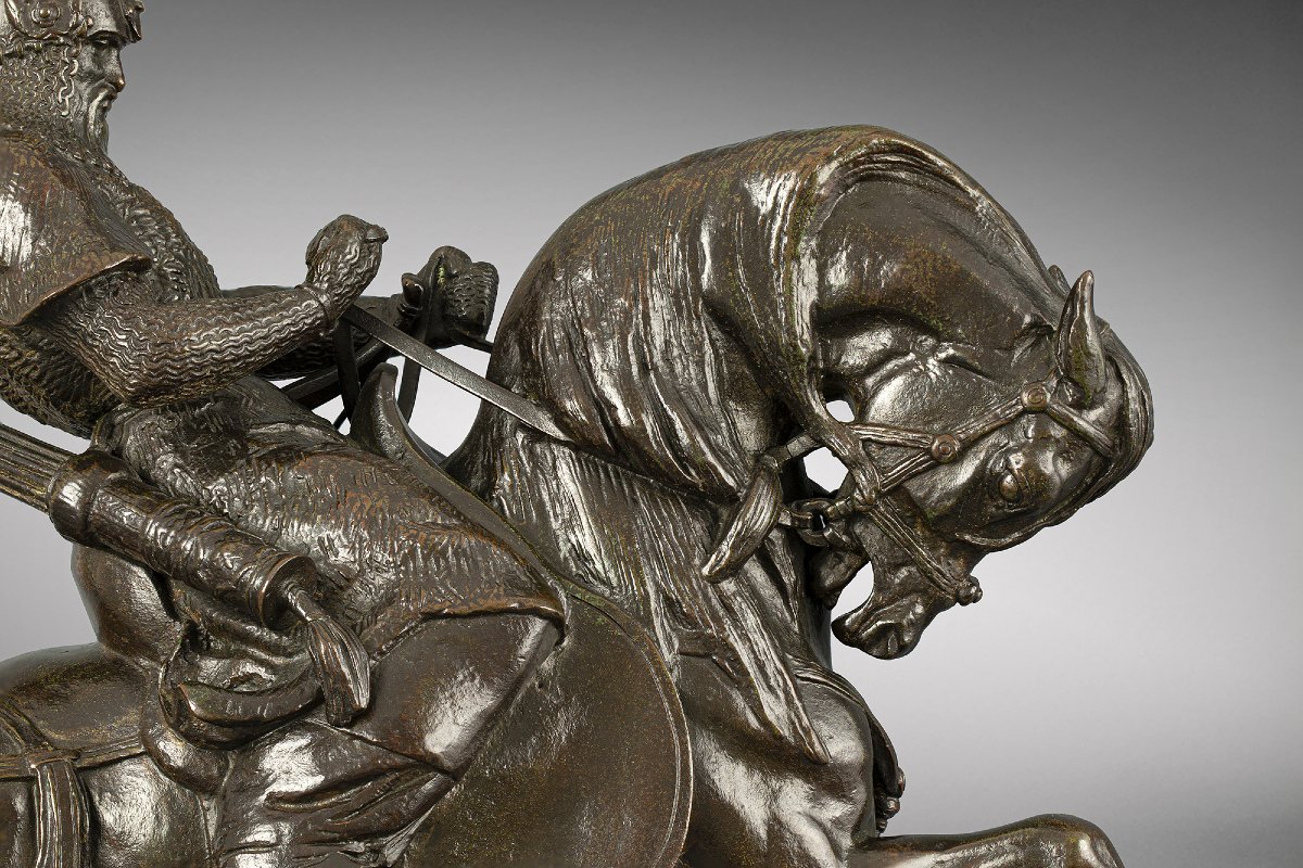 Guerrier Tartare arrêtant son cheval, Antoine-Louis Barye (1795 - 1875)-photo-5