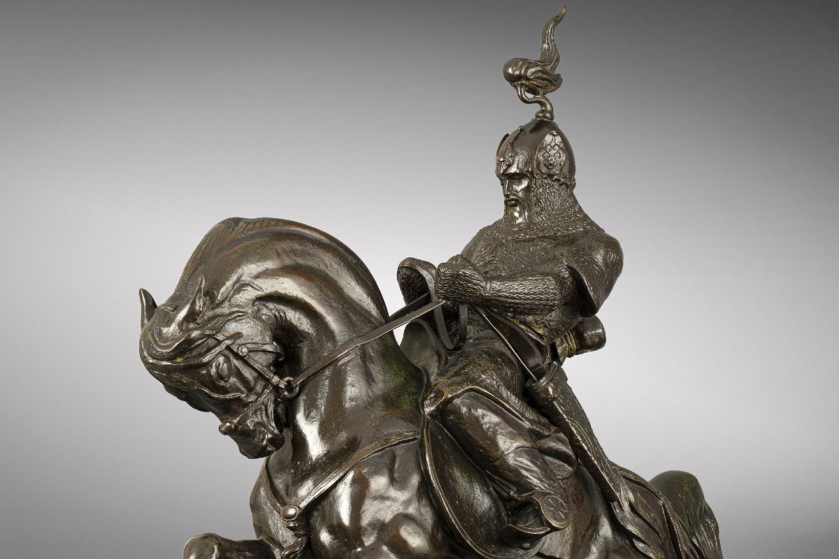Guerrier Tartare arrêtant son cheval, Antoine-Louis Barye (1795 - 1875)-photo-6