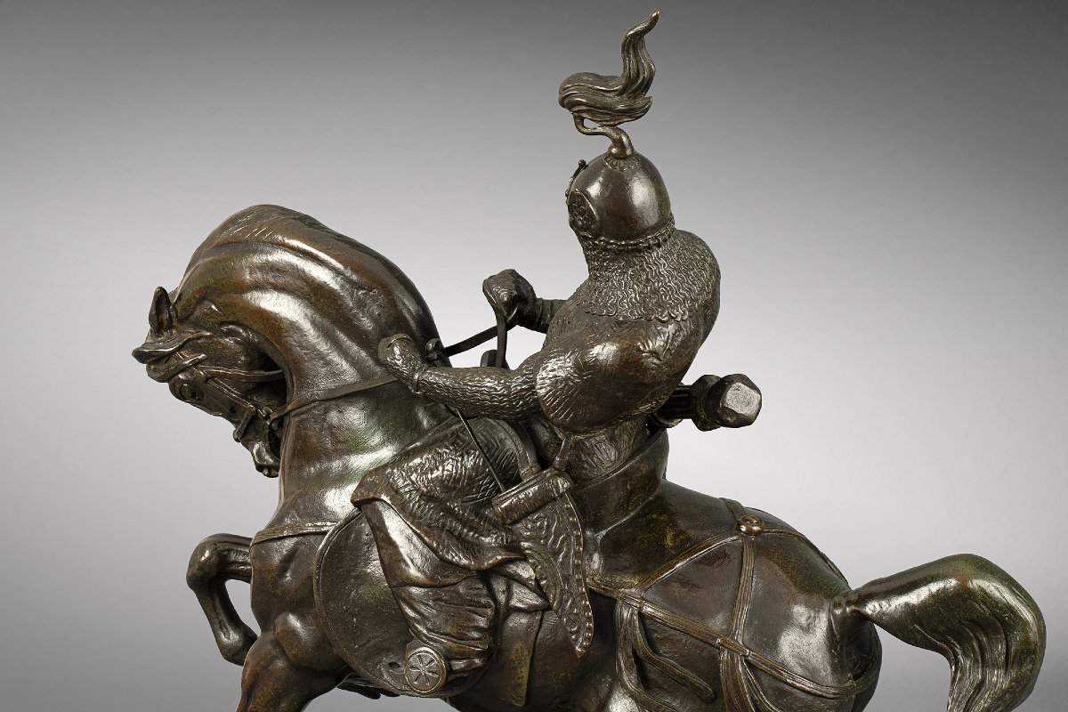 Guerrier Tartare arrêtant son cheval, Antoine-Louis Barye (1795 - 1875)-photo-7