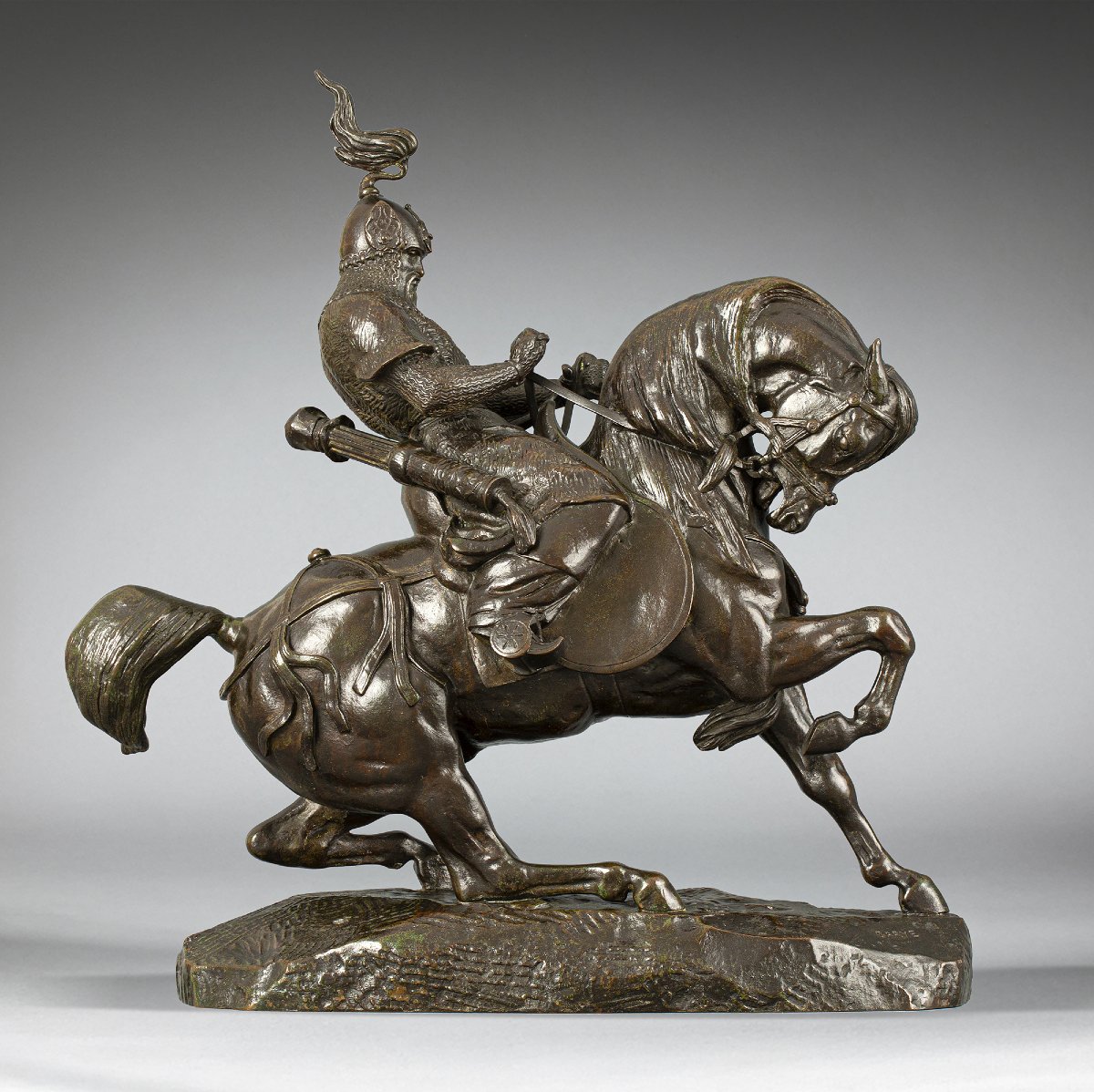 Guerrier Tartare arrêtant son cheval, Antoine-Louis Barye (1795 - 1875)