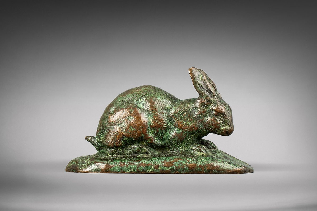 Lapin, oreilles dressées (terrasse naturaliste) Antoine-Louis Barye (1795-1875)-photo-2