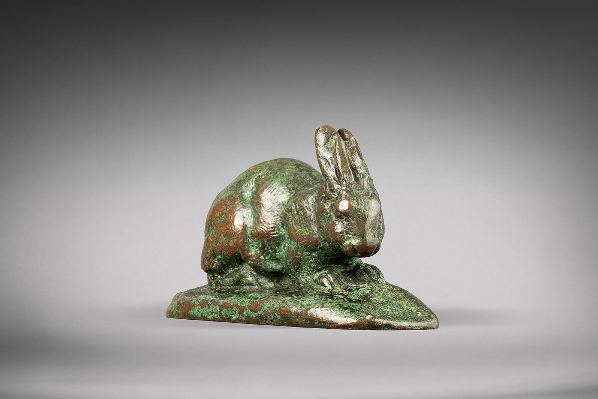 Lapin, oreilles dressées (terrasse naturaliste) Antoine-Louis Barye (1795-1875)-photo-3