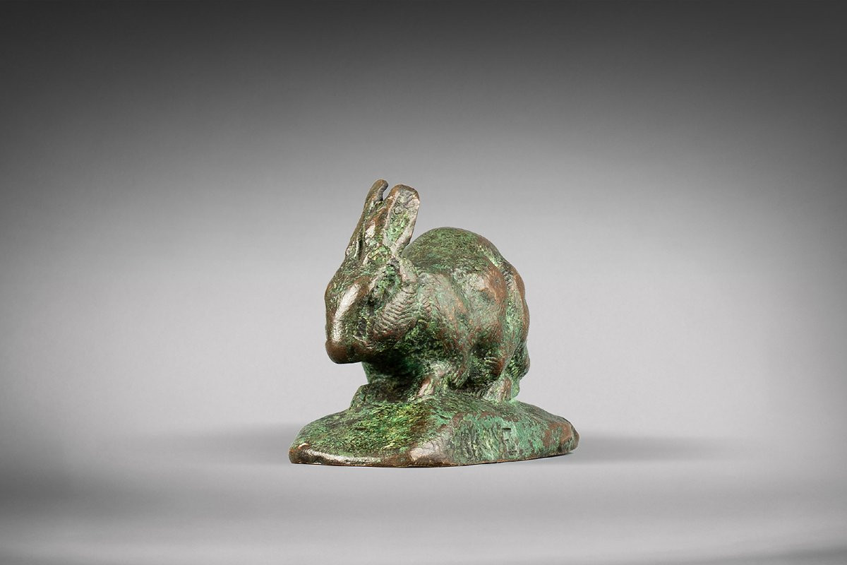 Lapin, oreilles dressées (terrasse naturaliste) Antoine-Louis Barye (1795-1875)-photo-4