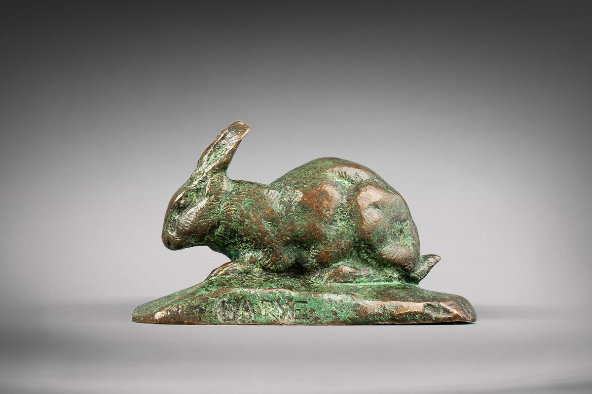 Rabbit, Ears Erect (naturalist Terrace) Antoine-louis Barye (1795-1875)-photo-2