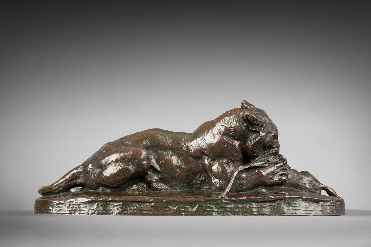 Tiger Devouring A Gazelle (first Version) Antoine-louis Barye Paris (1795 - 1875)-photo-3