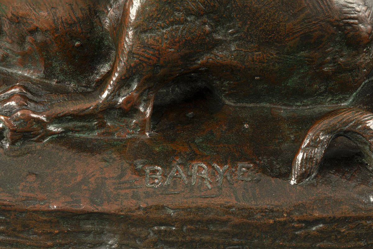 Tiger Devouring A Gazelle (first Version) Antoine-louis Barye Paris (1795 - 1875)-photo-3