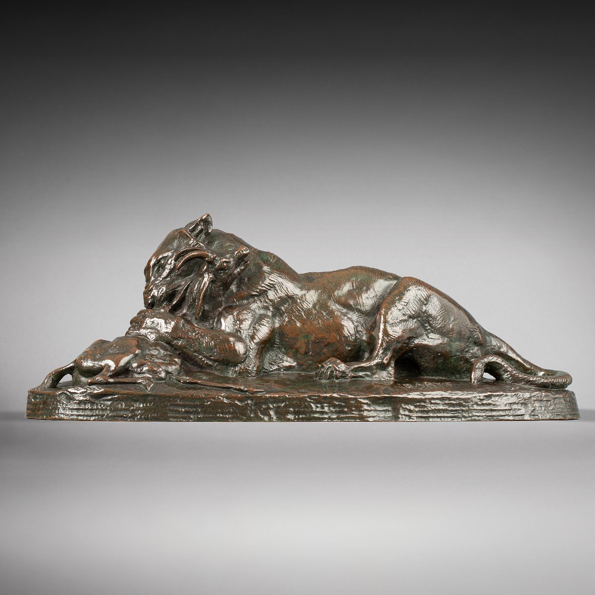Tiger Devouring A Gazelle (first Version) Antoine-louis Barye Paris (1795 - 1875)