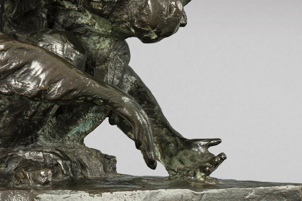 Singe assis  Guido Righetti (1875 - 1958) -photo-3