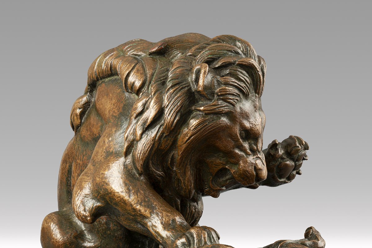 Lion au serpent n° 3 (esquisse) Antoine-Louis Barye (Paris, 1795 - 1875)-photo-1