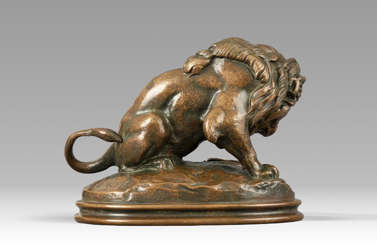 Lion au serpent n° 3 (esquisse) Antoine-Louis Barye (Paris, 1795 - 1875)-photo-2