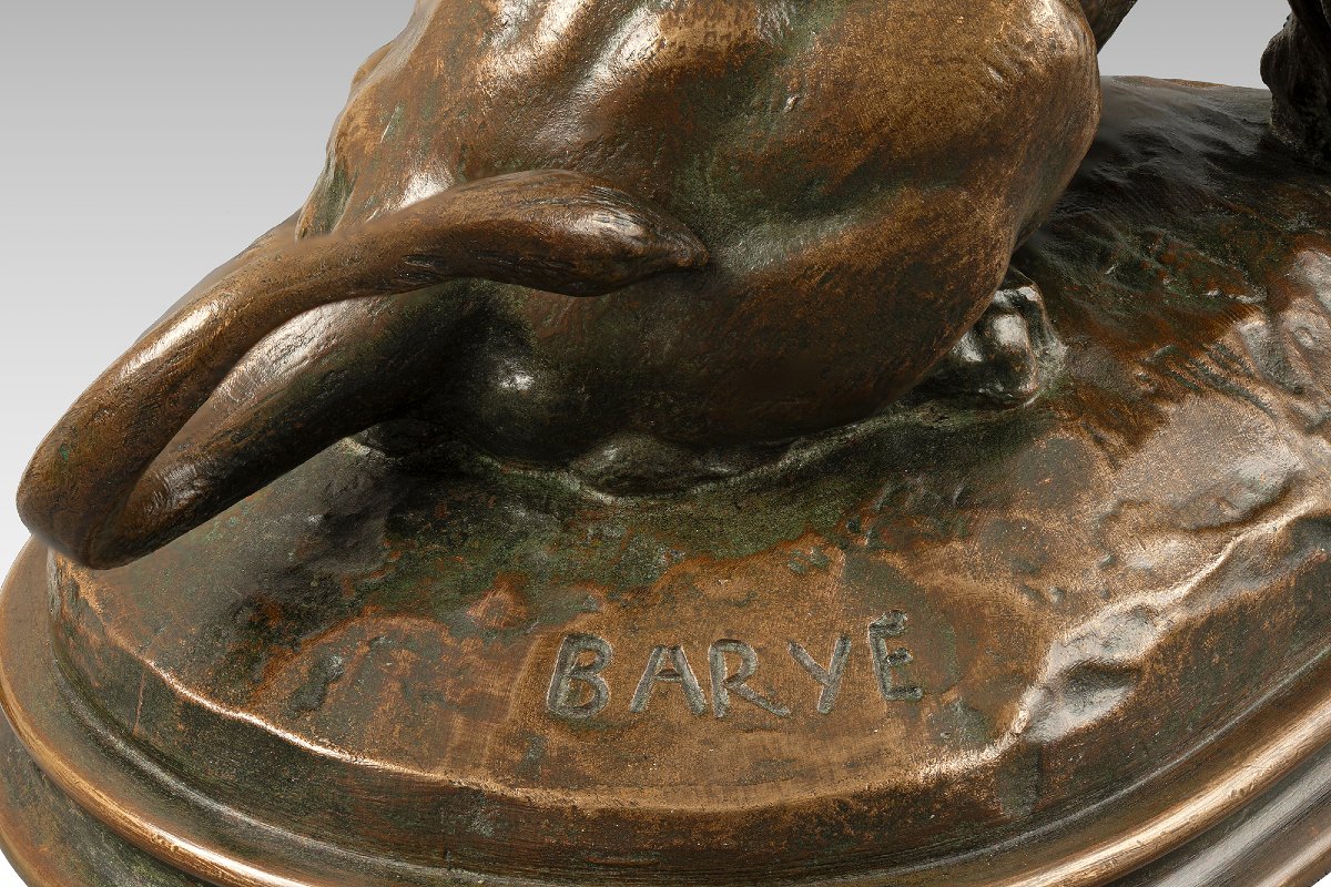 Lion au serpent n° 3 (esquisse) Antoine-Louis Barye (Paris, 1795 - 1875)-photo-4