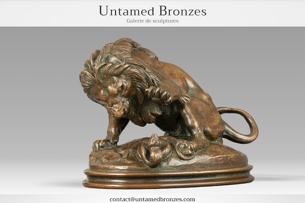 Lion au serpent n° 3 (esquisse) Antoine-Louis Barye (Paris, 1795 - 1875)-photo-6