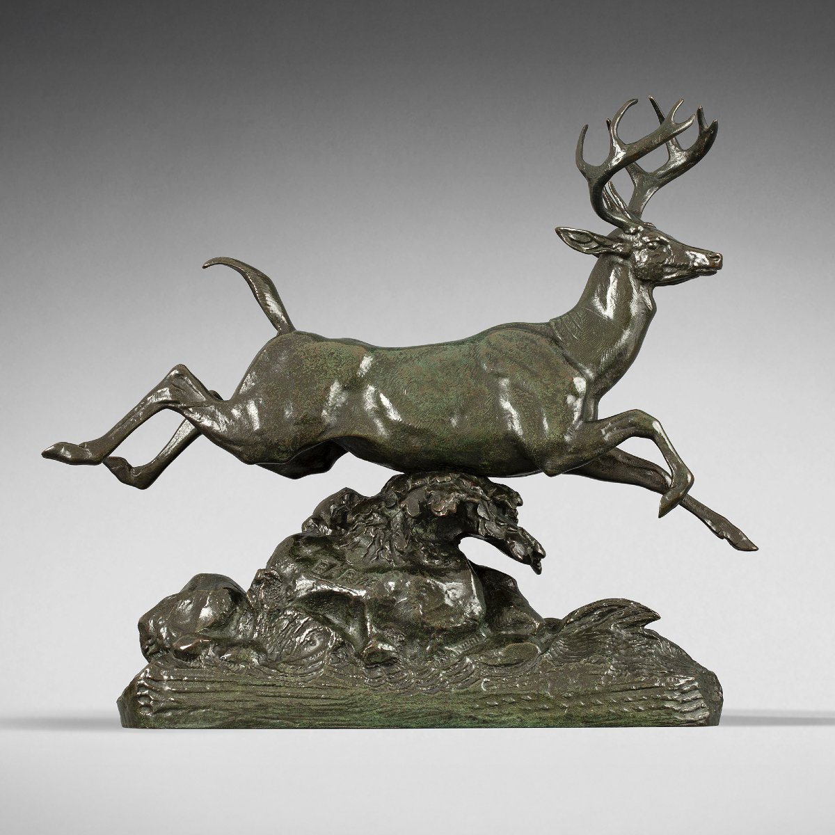 Cerf de Virginie s'élançant,  Antoine-Louis Barye (1795-1875)