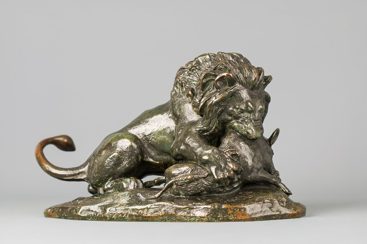 Lion dévorant un sanglier, Antoine-Louis Barye (1795 - 1875)-photo-3